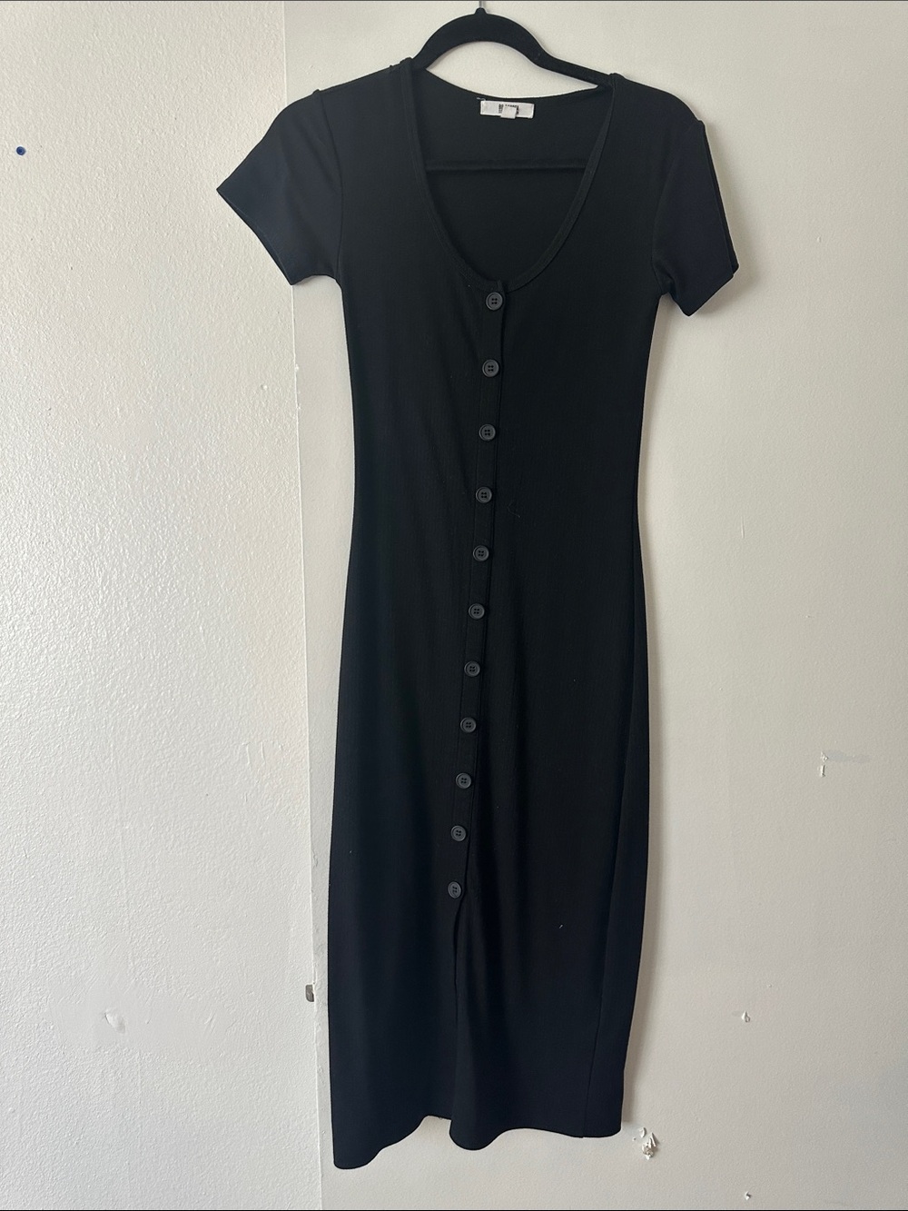 BB Dakota by Steve Madden Black Button-Front Midi Dress